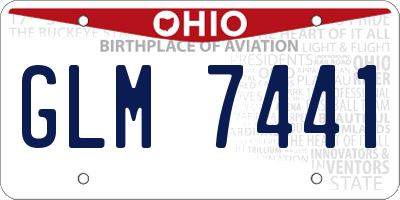 OH license plate GLM7441