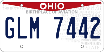 OH license plate GLM7442