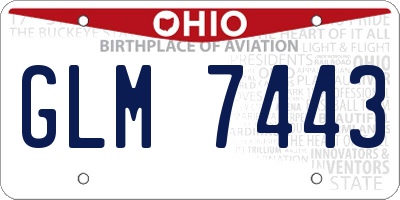 OH license plate GLM7443