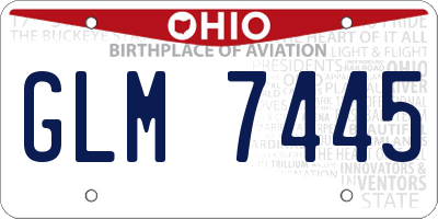 OH license plate GLM7445