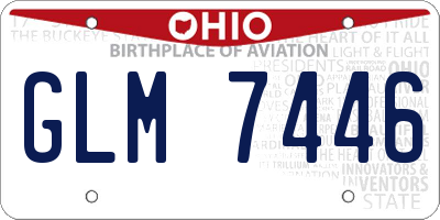 OH license plate GLM7446