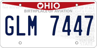 OH license plate GLM7447