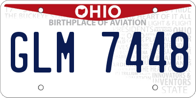 OH license plate GLM7448