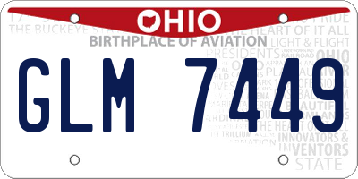 OH license plate GLM7449