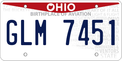 OH license plate GLM7451