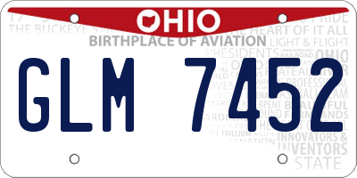 OH license plate GLM7452
