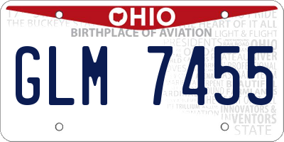 OH license plate GLM7455