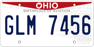 OH license plate GLM7456