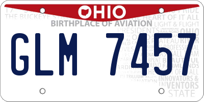 OH license plate GLM7457