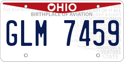 OH license plate GLM7459