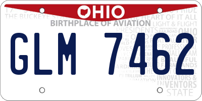 OH license plate GLM7462