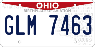 OH license plate GLM7463
