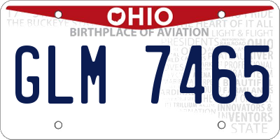 OH license plate GLM7465