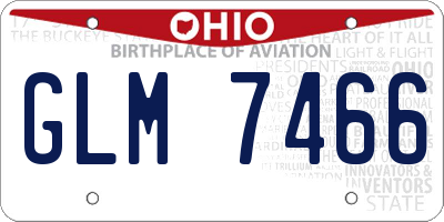 OH license plate GLM7466