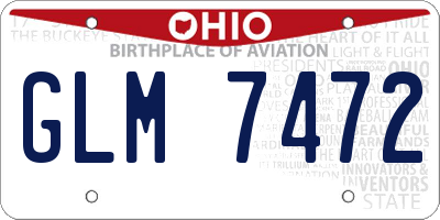 OH license plate GLM7472