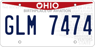 OH license plate GLM7474