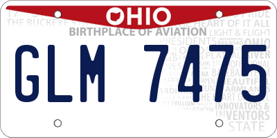 OH license plate GLM7475