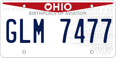 OH license plate GLM7477