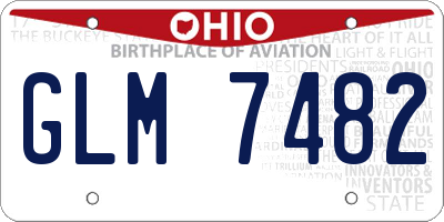 OH license plate GLM7482