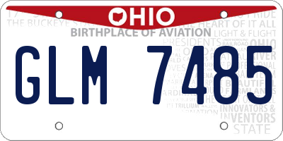 OH license plate GLM7485