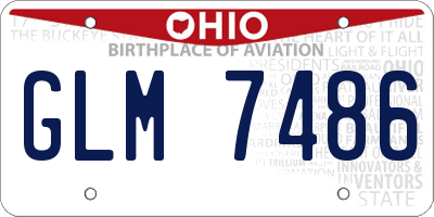OH license plate GLM7486