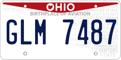OH license plate GLM7487