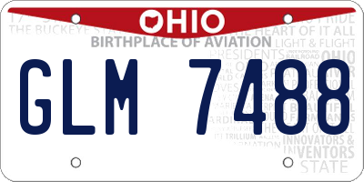 OH license plate GLM7488
