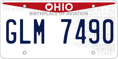 OH license plate GLM7490