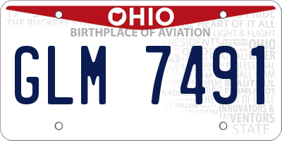 OH license plate GLM7491