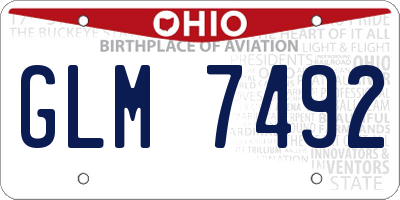 OH license plate GLM7492