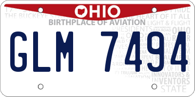 OH license plate GLM7494