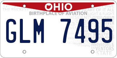 OH license plate GLM7495