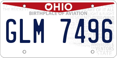 OH license plate GLM7496