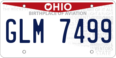 OH license plate GLM7499