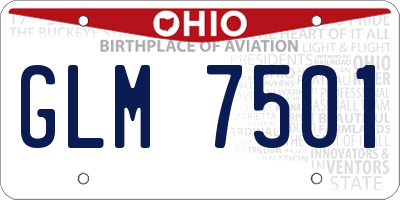 OH license plate GLM7501