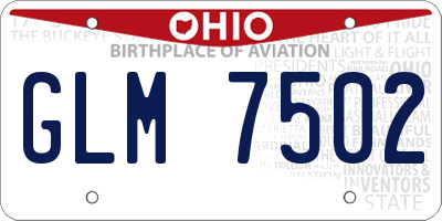 OH license plate GLM7502