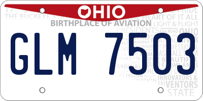 OH license plate GLM7503