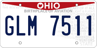 OH license plate GLM7511
