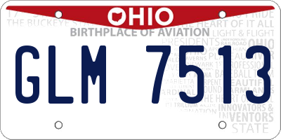 OH license plate GLM7513