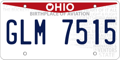 OH license plate GLM7515