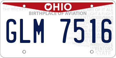 OH license plate GLM7516