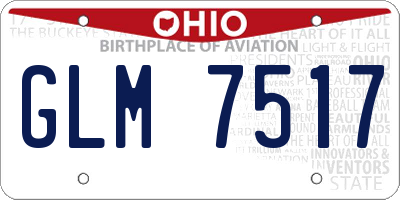 OH license plate GLM7517