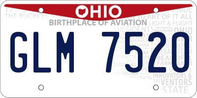 OH license plate GLM7520
