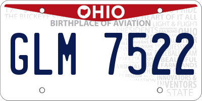 OH license plate GLM7522
