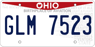 OH license plate GLM7523
