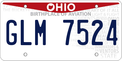 OH license plate GLM7524