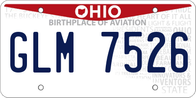 OH license plate GLM7526