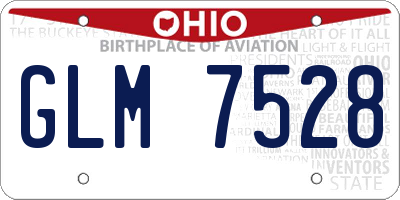 OH license plate GLM7528