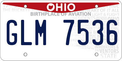 OH license plate GLM7536