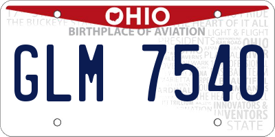 OH license plate GLM7540